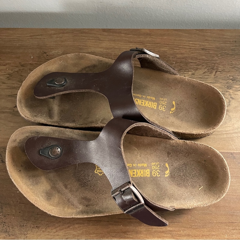 Birkenstock Dark Brown Leather Sandals